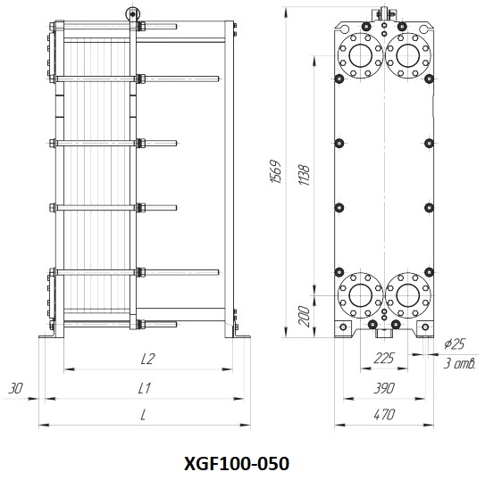 Пластинчатый теплообменник Ридан XGF100-050