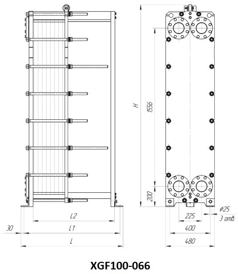 Пластинчатый теплообменник Ридан XGF100-066